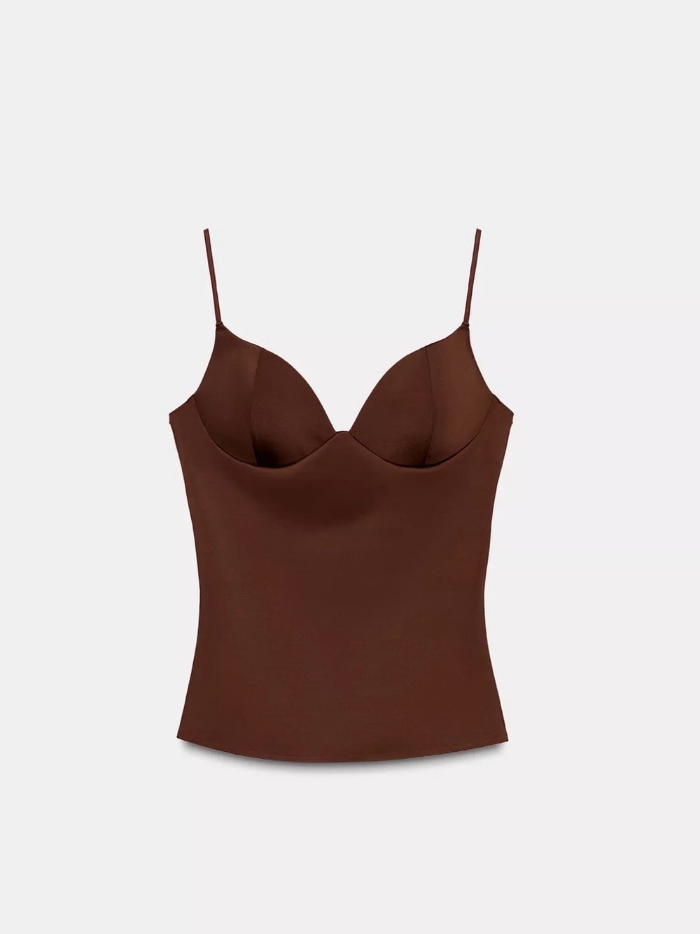 Zara Brown Thin Strap Top